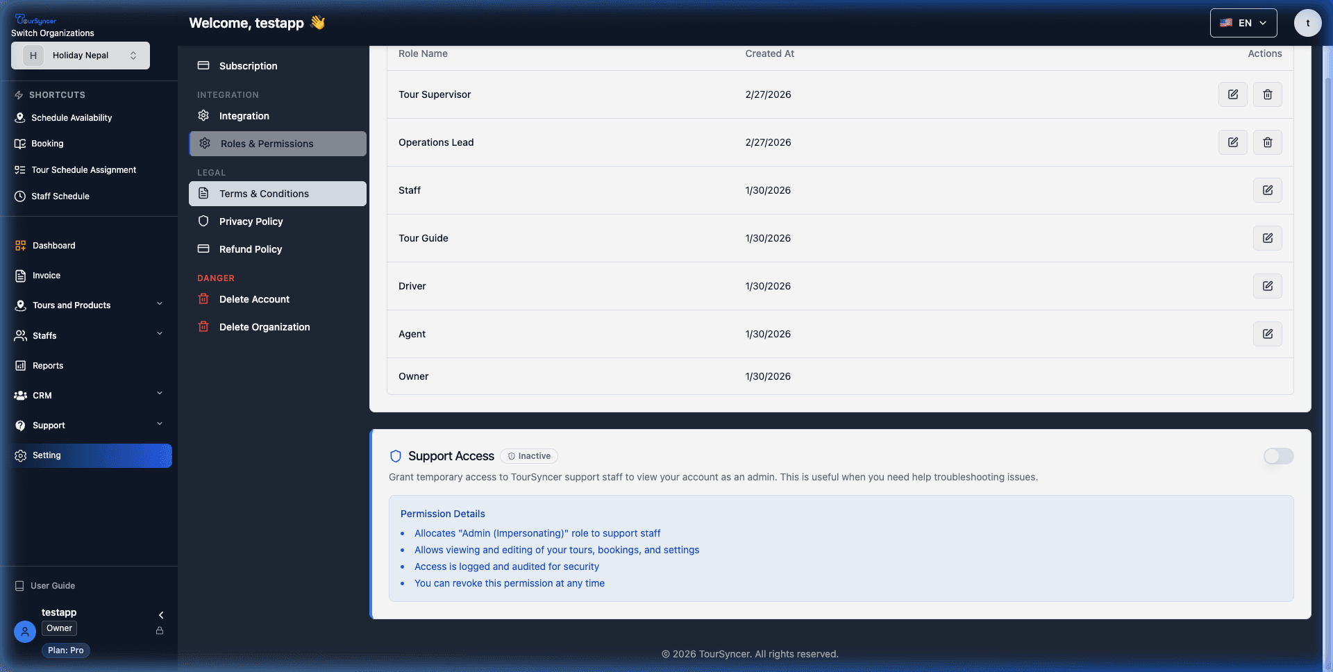 Role & Permission Management screenshot