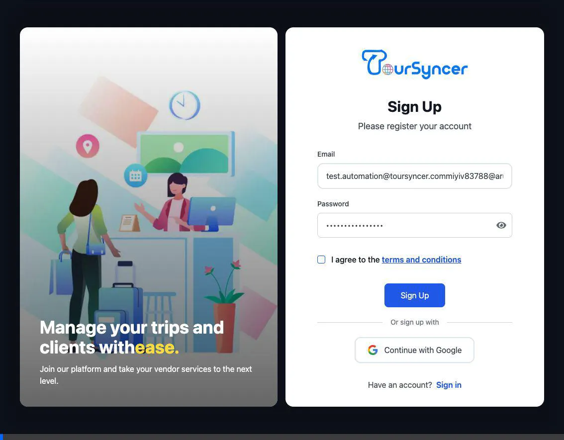 How to Register a New Account animated demonstration